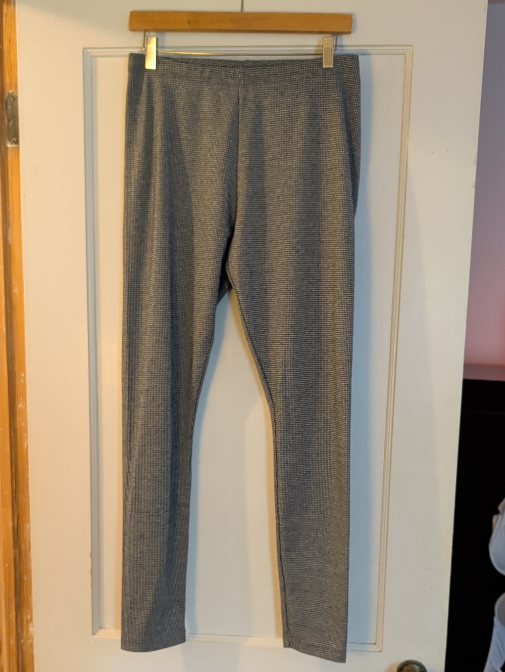 H&M Black And White Houndstooth Leggings, Sz M